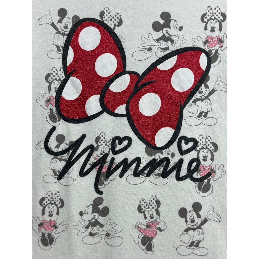 Disney Girls Minnie Mouse Red Polka Dot Bow Shirt, Size M (7/8)